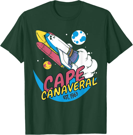 Cape Canaveral Est 1963 Vintage Space Shuttle T-Shirt - T-Shirt | Forest