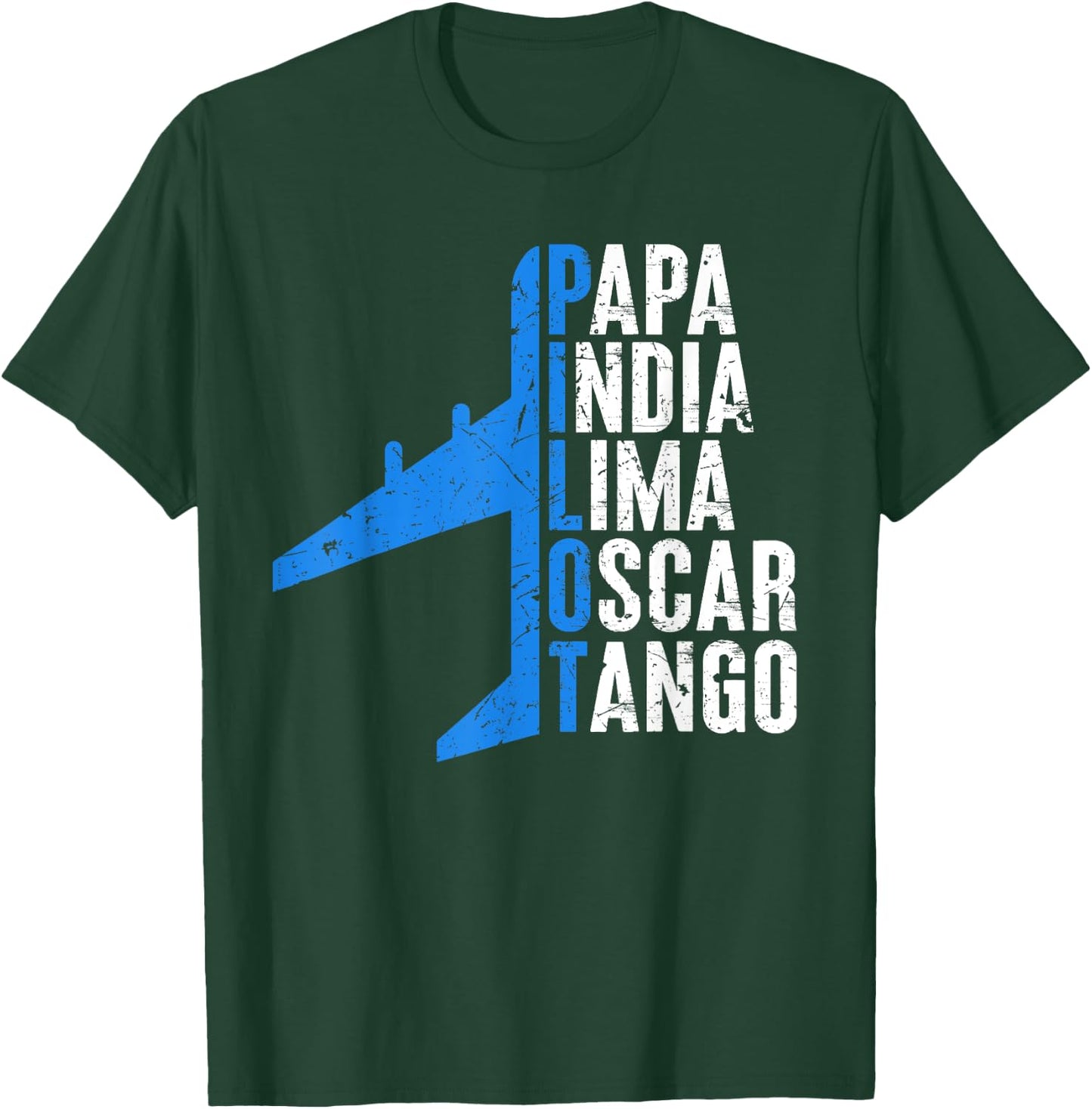 The Letters of the Word Pilot: Papa India Lima Oscar Tango T-Shirt - T-Shirt | Forest