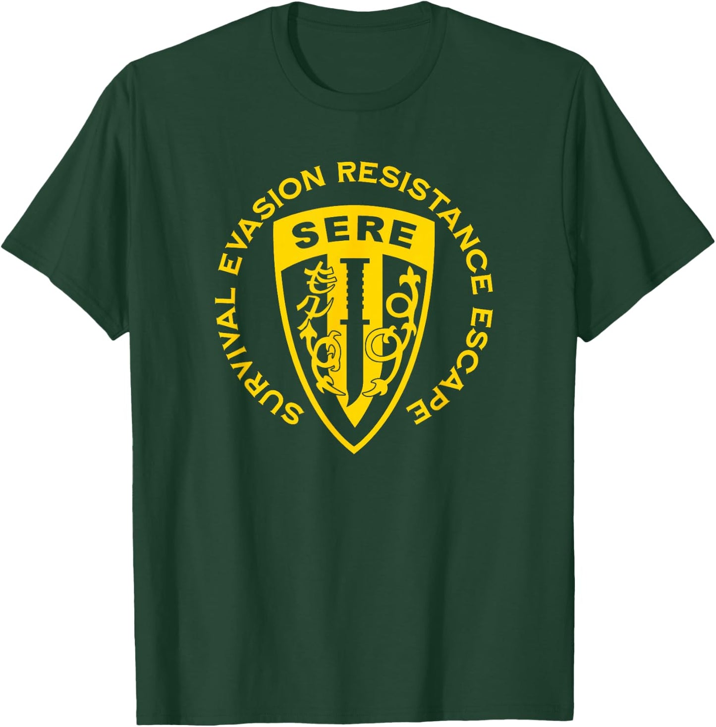 SERE Survival Evasion Resistance Escape School Design T-Shirt - T-Shirt | Forest