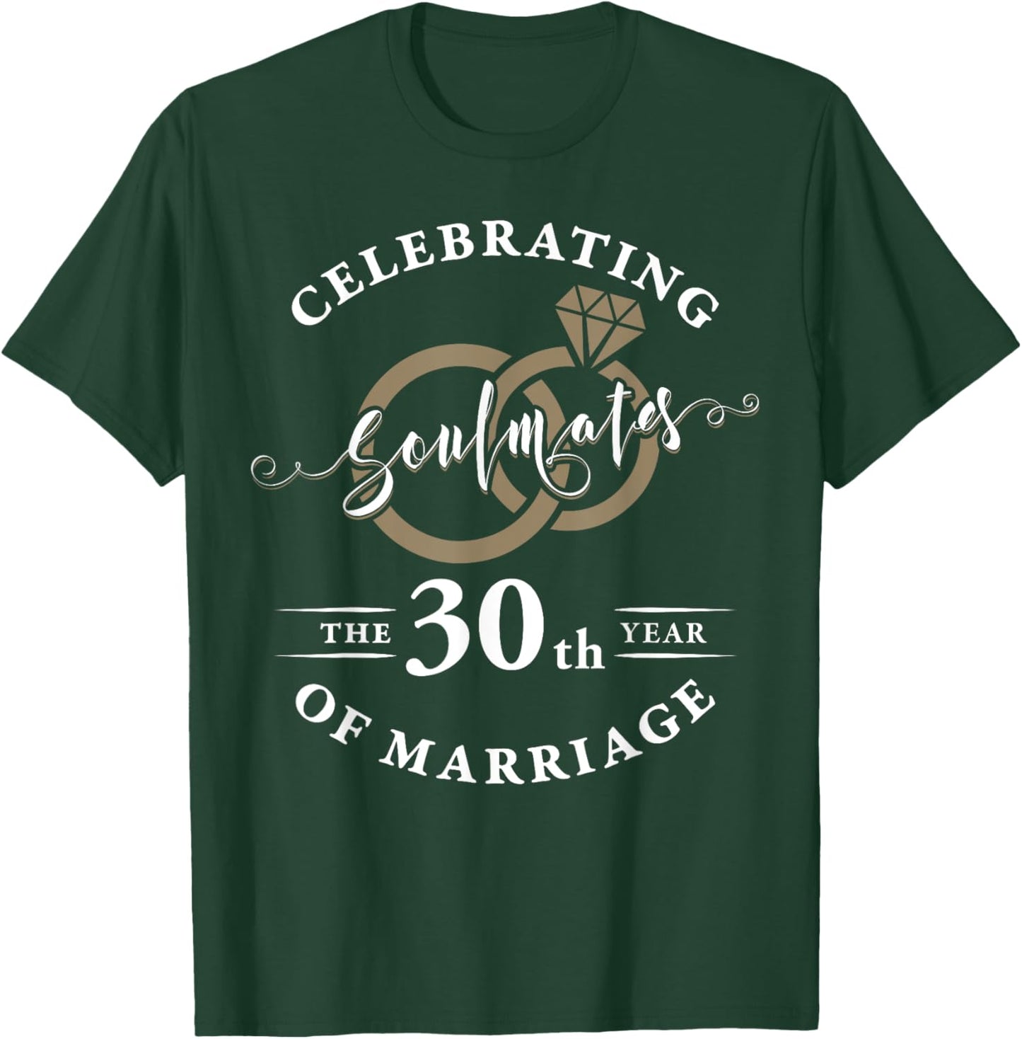 30 Year 30th Wedding Anniversary Husband Wife Married Couple T-Shirt - T-Shirt | Forest