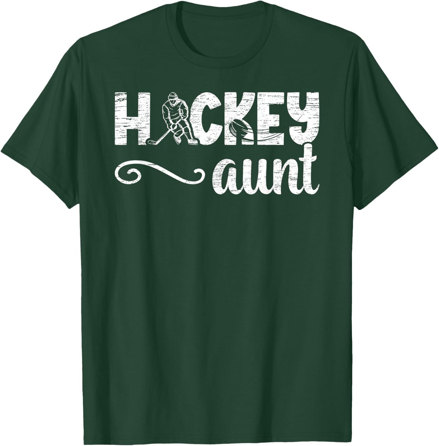 Hockey Aunt Proud Ice Hockey Player Auntie T-Shirt - T-Shirt | Forest