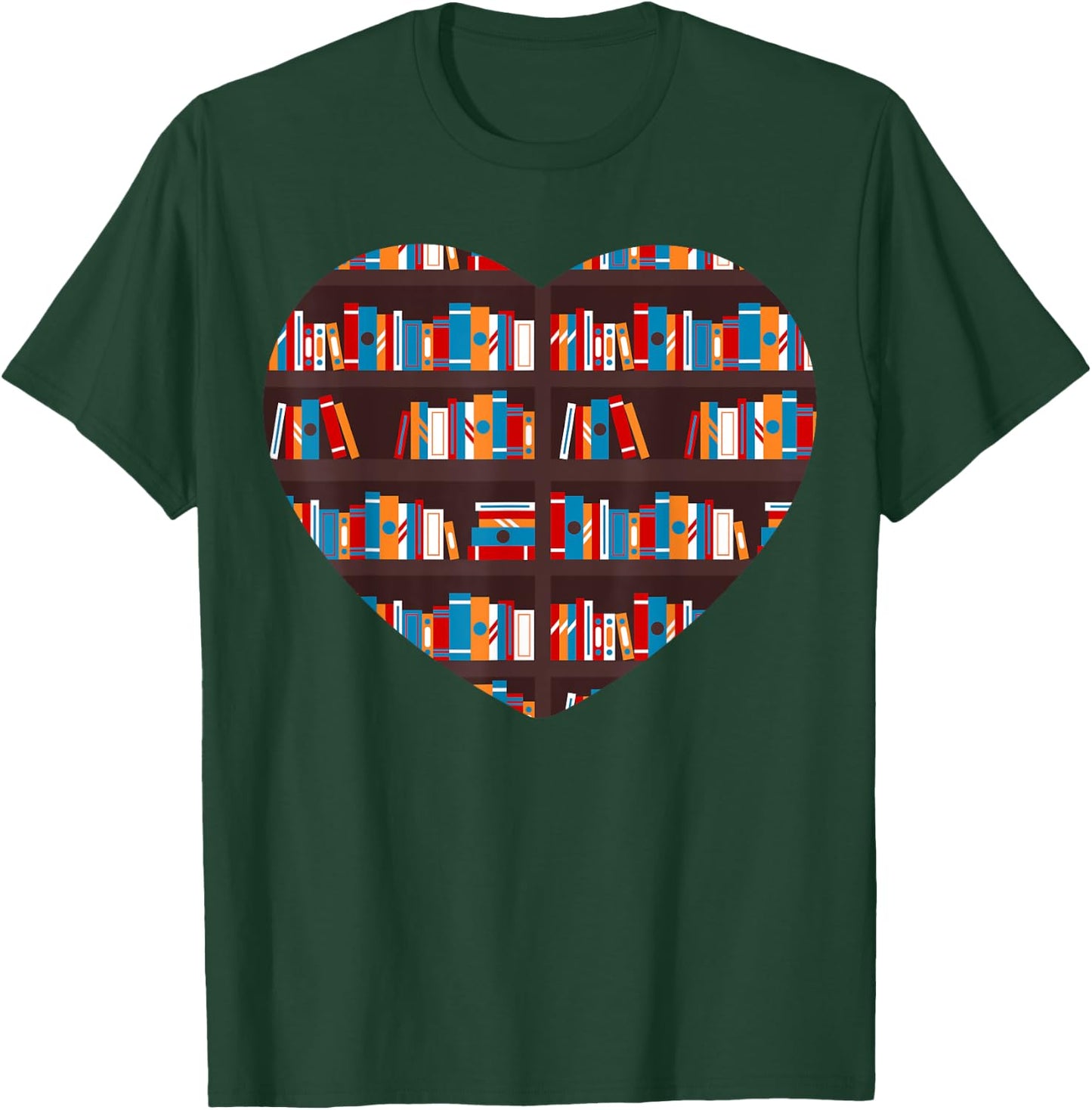 Book Reading Club Librarian Library Love Heart T-Shirt - T-Shirt | Forest