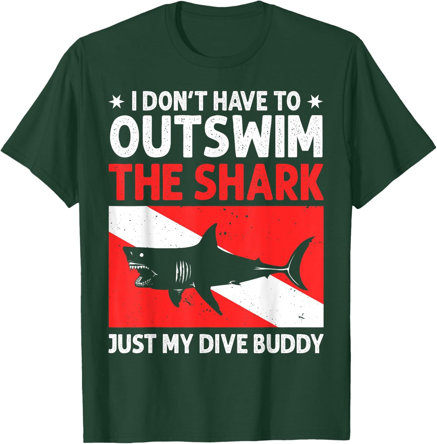 Funny Scuba Diving Design Women Shark Diving Buddy T-Shirt - T-Shirt | Forest