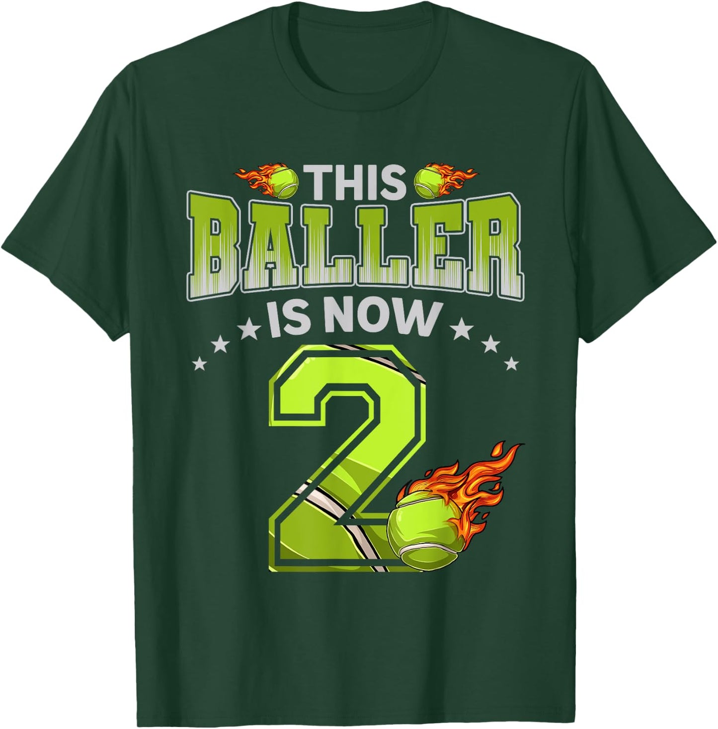 2nd Birthday Boys Tennis Player Gifts 2 Years Old Kids Boy T-Shirt - T-Shirt | Forest