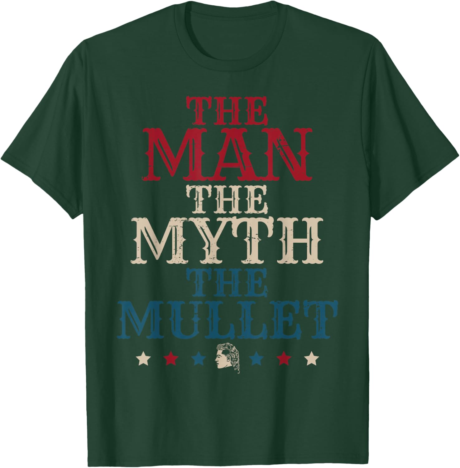 The Man The Myth The Mullet American Flag US Patriots T-Shirt - T-Shirt | Forest