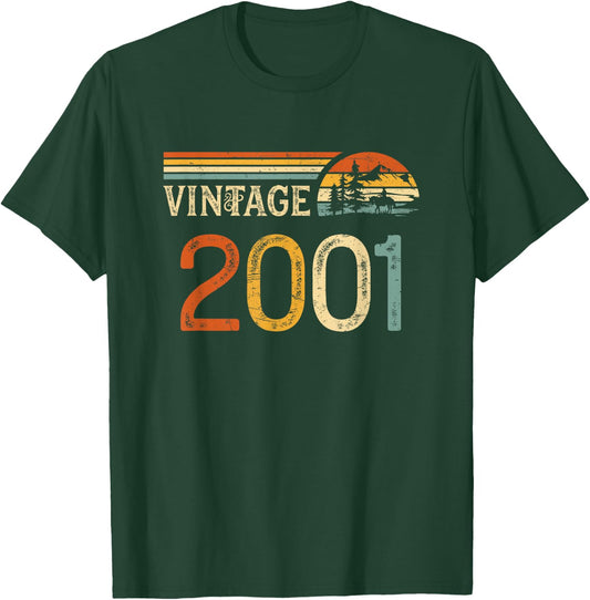 Vintage Made in 2001 - 24th Birthday 24 years old Men Women T-Shirt - T-Shirt | Forest
