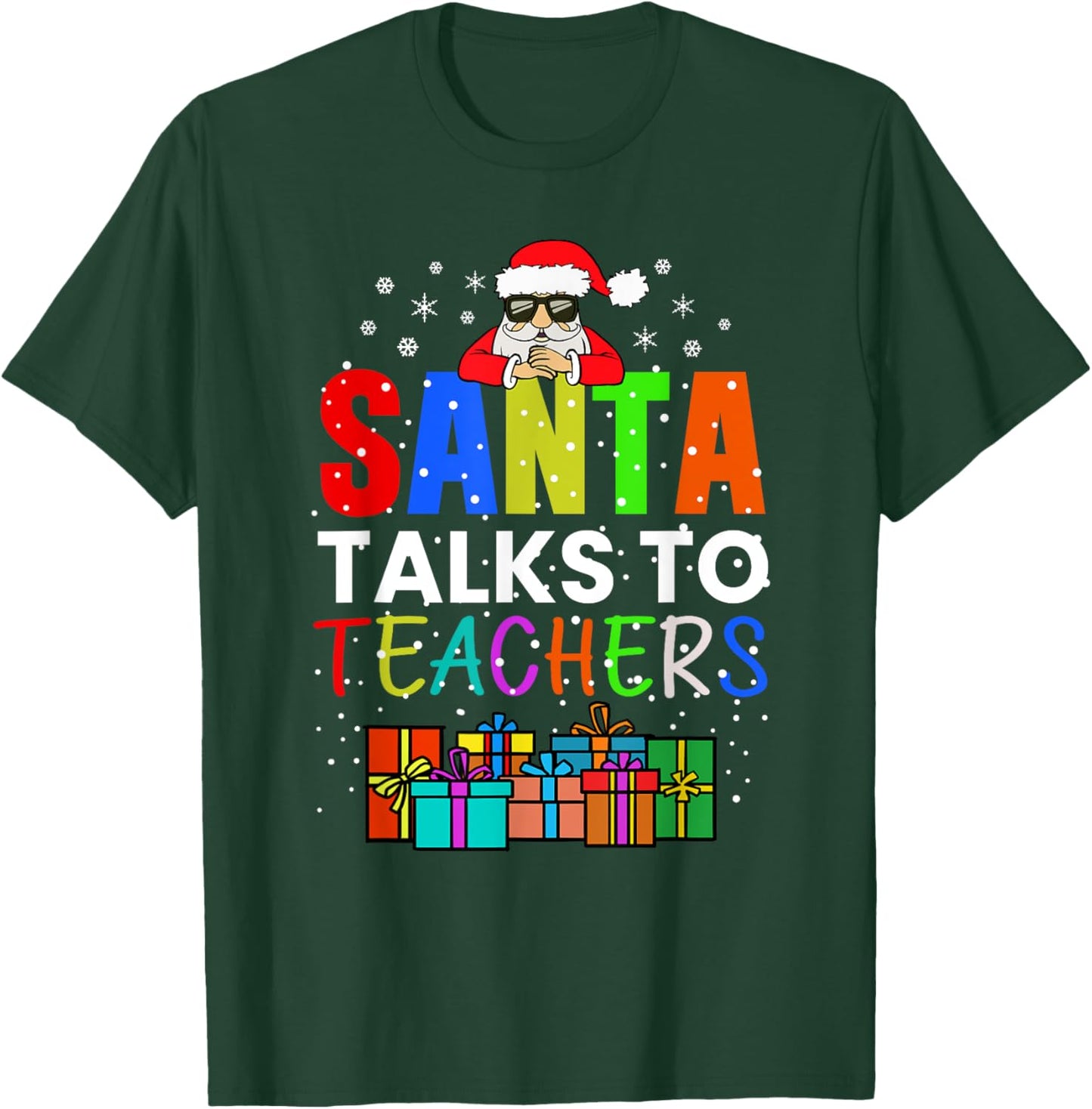 Santa Talks To Teacher Style jersey T-Shirt - T-Shirt | Forest