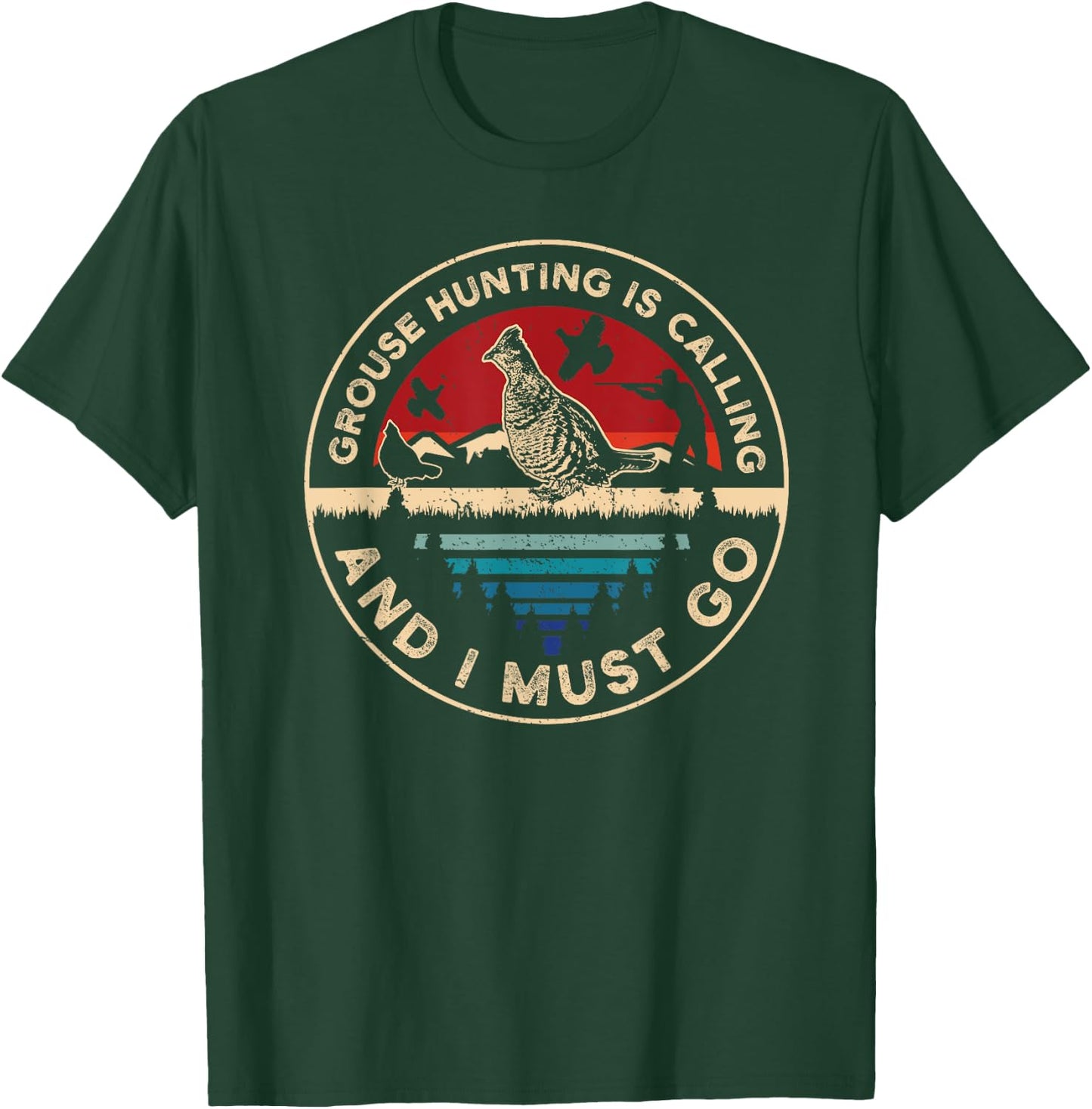 Hunting Ruffed Grouse bird- Retro funny phone calls Hunter T-Shirt - T-Shirt | Forest