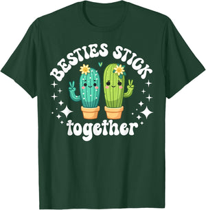 Best Friend Cactus Matching Bestie Girls Tweens BFF Cute Pun T-Shirt - T-Shirt | Forest
