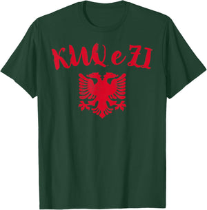Albania Kosovo Pride Shqiptar KUQ e ZI Eagle T-Shirt - T-Shirt | Forest