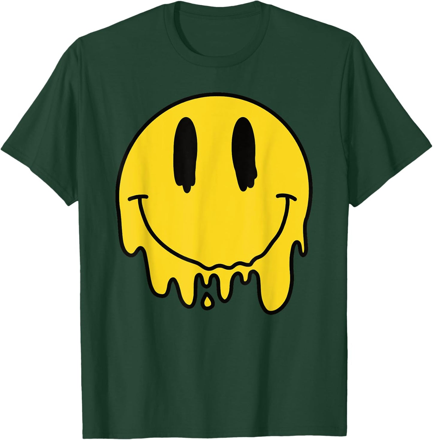 Melting Yellow Smile Funny Smiling Melted Dripping Face Cute T-Shirt - T-Shirt | Forest