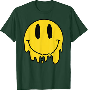 Melting Yellow Smile Funny Smiling Melted Dripping Face Cute T-Shirt - T-Shirt | Forest