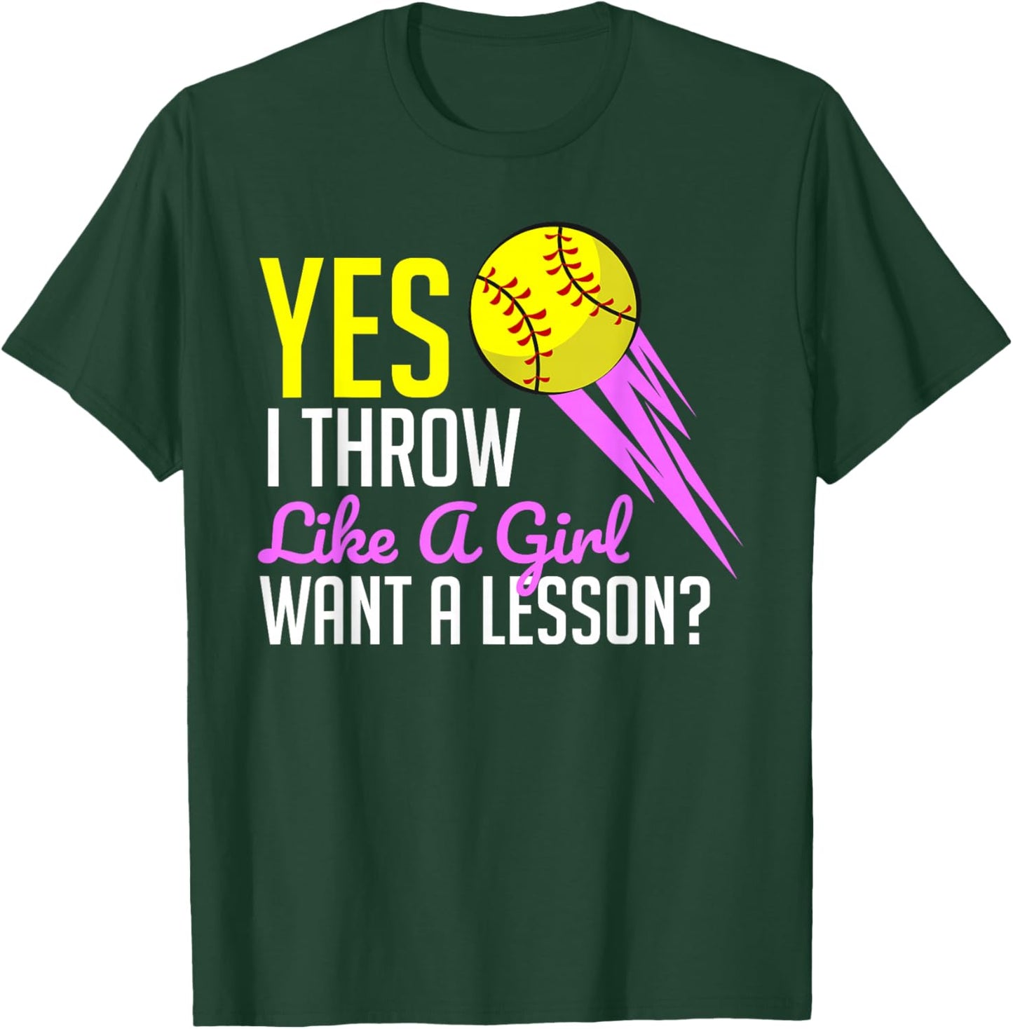 Funny Softball Game Player Sports Lover Gift Girls T-Shirt - T-Shirt | Forest