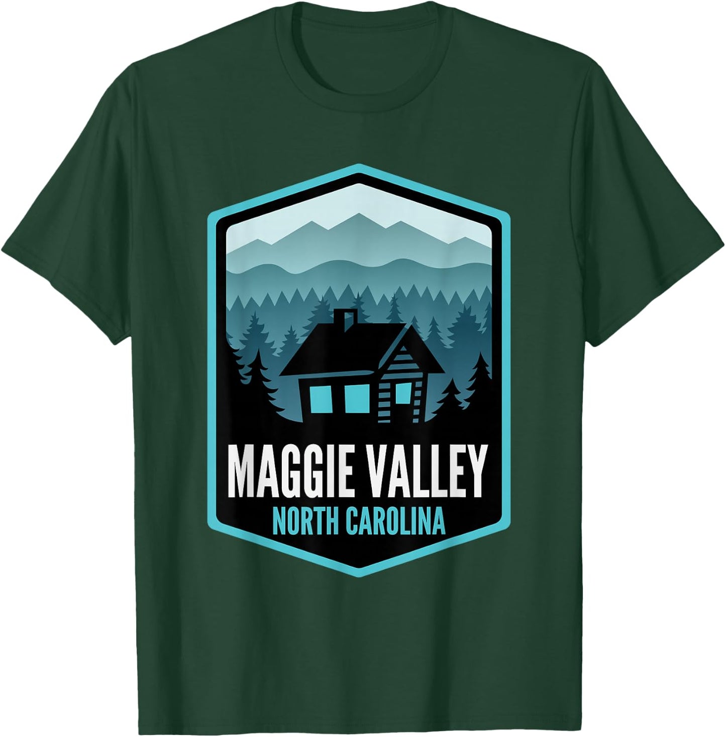 Maggie Valley North Carolina Cabin T-Shirt - T-Shirt | Forest