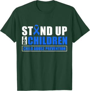 Stand Up For Children - Child Abuse Prevention Month T-Shirt - T-Shirt | Forest