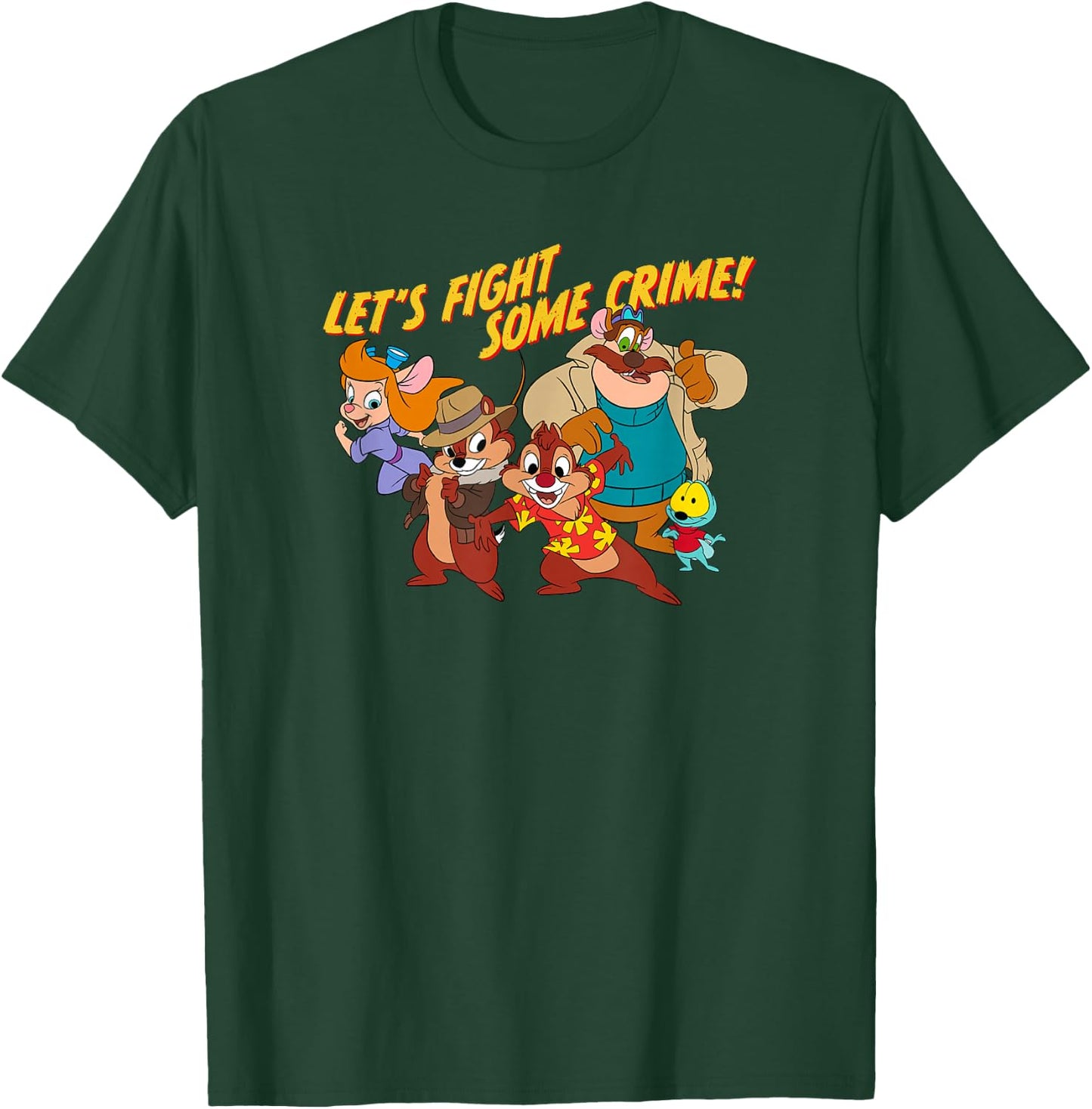 Disney Chip 'n' Dale Rescue Rangers Group Shot Let's Fight T-Shirt - T-Shirt | Forest