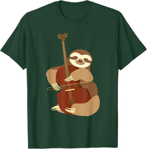 Sloth Cello Player Cellist Musician Classical Music T-Shirt - T-Shirt | Forest