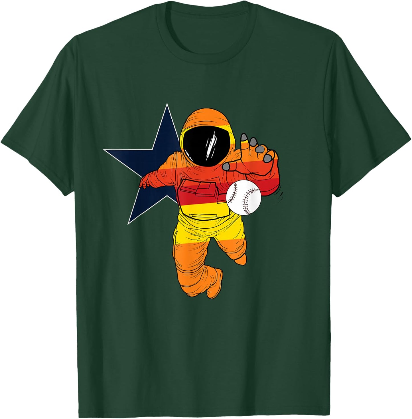 Houston Baseball Astronaut Space City T-Shirt - T-Shirt | Forest