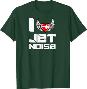 I Love Jet Noise Heart Funny Meme Angel Wings T Shirt T-Shirt - T-Shirt | Forest