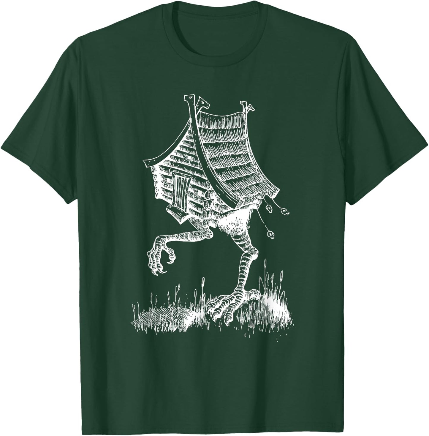 House of Baba Yaga Slavic Folklore Russia Fairy Tale Art T-Shirt - T-Shirt | Forest
