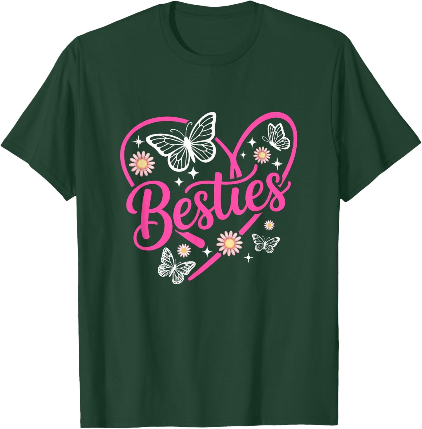 Besties Bff Bestfriends Heart Matching Girls Friends Bestie T-Shirt - T-Shirt | Forest