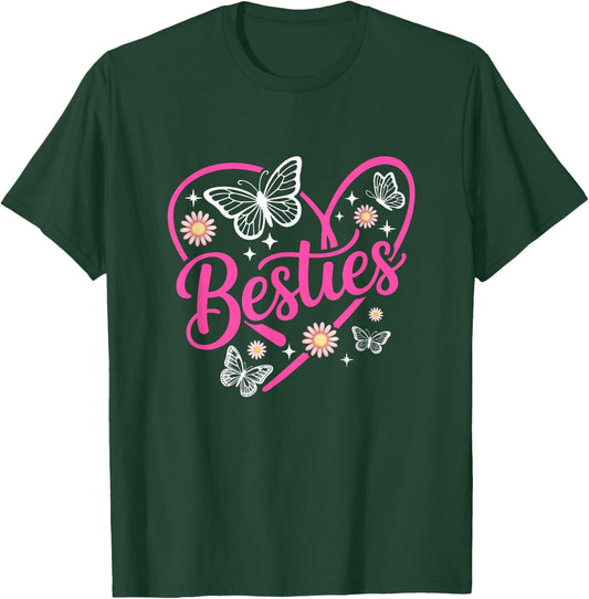 Besties Bff Bestfriends Heart Matching Girls Friends Bestie T-Shirt - T-Shirt | Forest