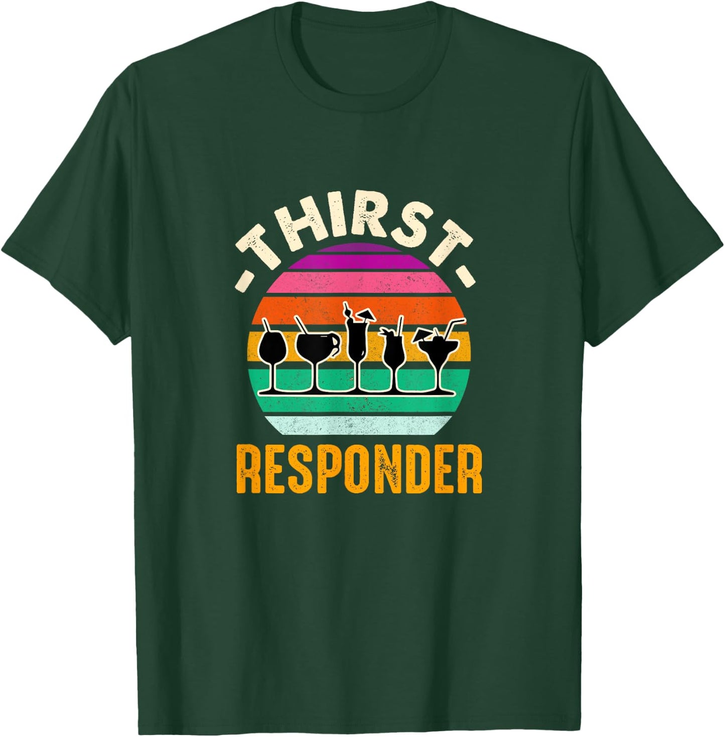 Thirst A Responder Funny Bartender Barman Barkeeper Barista T-Shirt - T-Shirt | Forest