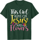 This Girl runs on Jesus and Flowers Floral Botanist Flower T-Shirt - T-Shirt | Forest