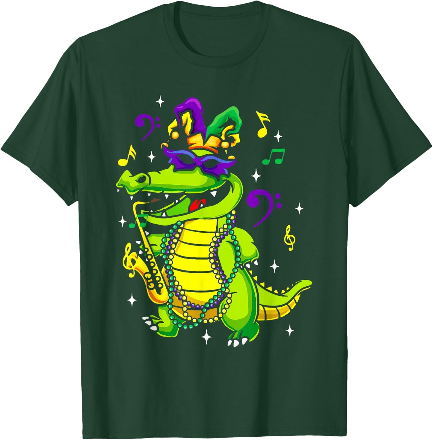 Cute Mardi Gras Alligator for Kids or Adults T-Shirt - T-Shirt | Forest