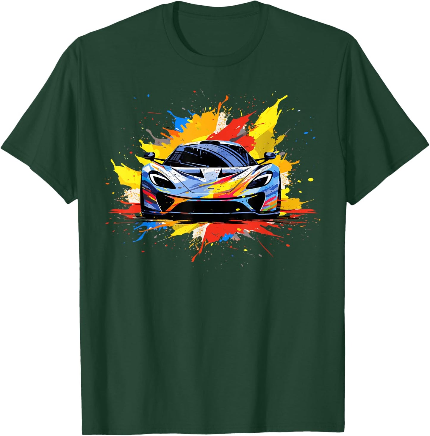 Supercar Exotic Sports Car Concept Poster Style Boys Graphic T-Shirt - T-Shirt | Forest