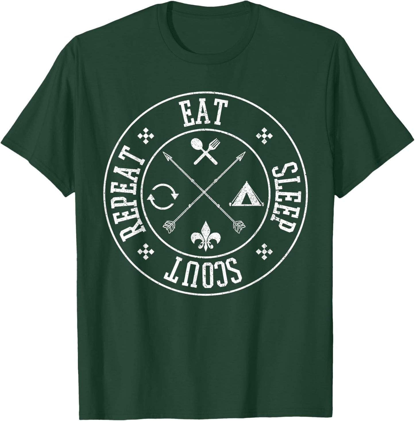 Eat Sleep Scout Repeat - Funny Outdoor Camping Nature Gift T-Shirt - T-Shirt | Forest