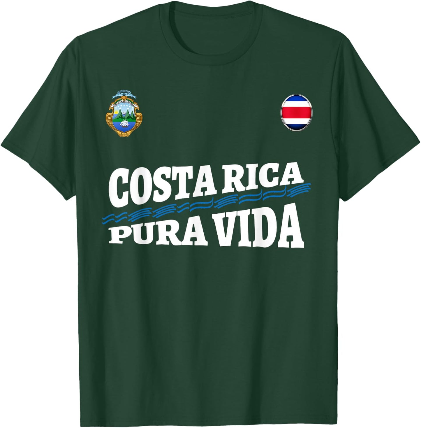 Costa Rica Pura Vida Shirt-Travel-Jersey Flag T Shirt T-Shirt - T-Shirt | Forest