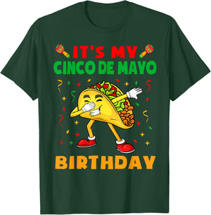 It's My Cinco De Mayo Birthday Funny Taco Party Kids Boys T-Shirt - T-Shirt | Forest