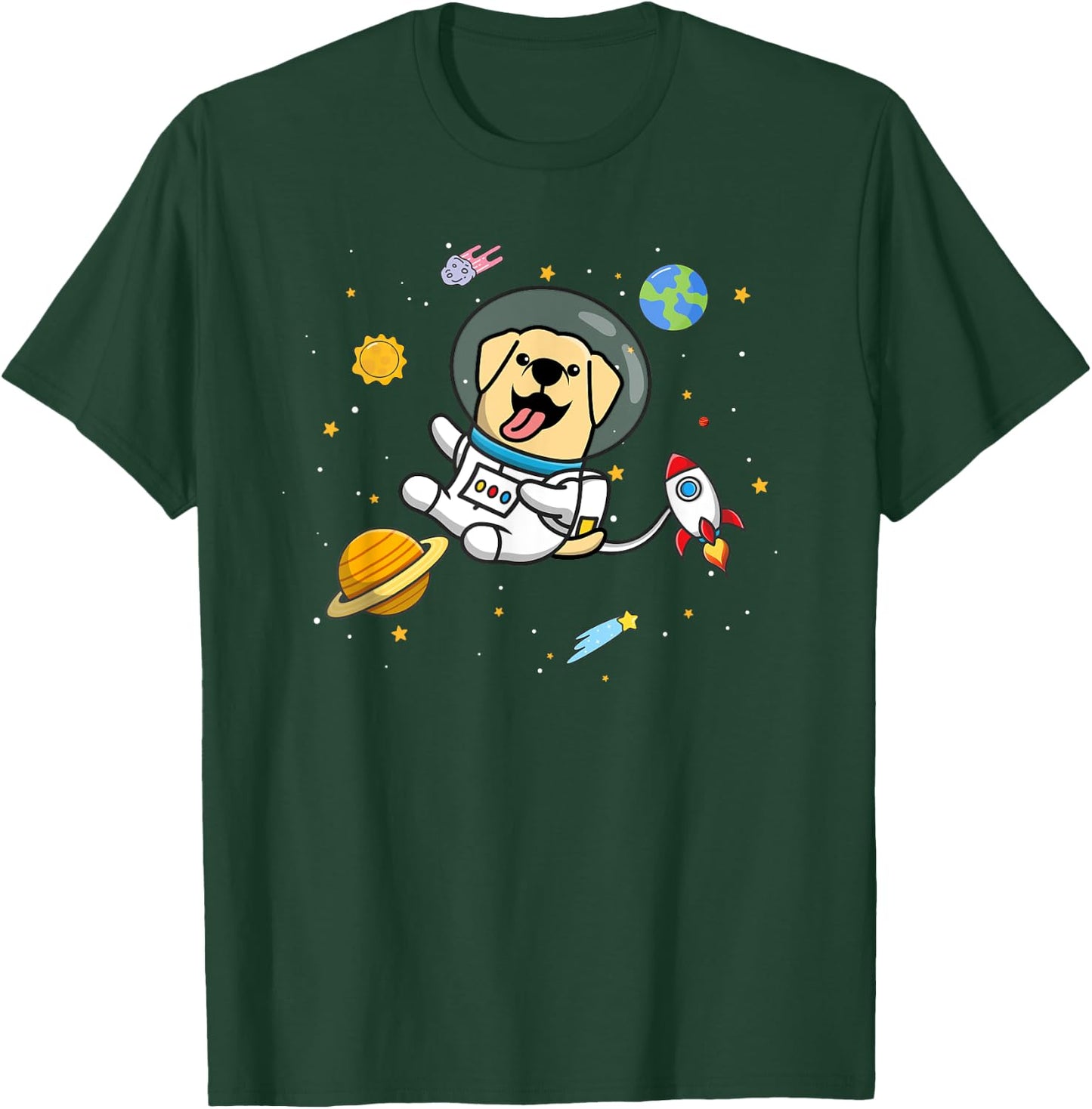 Cute Funny Kawaii Kids Boys Space Yellow Lab Lover T-Shirt - T-Shirt | Forest