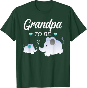 Grandpa To Be Elephant Baby Shower For Boy T-Shirt - T-Shirt | Forest