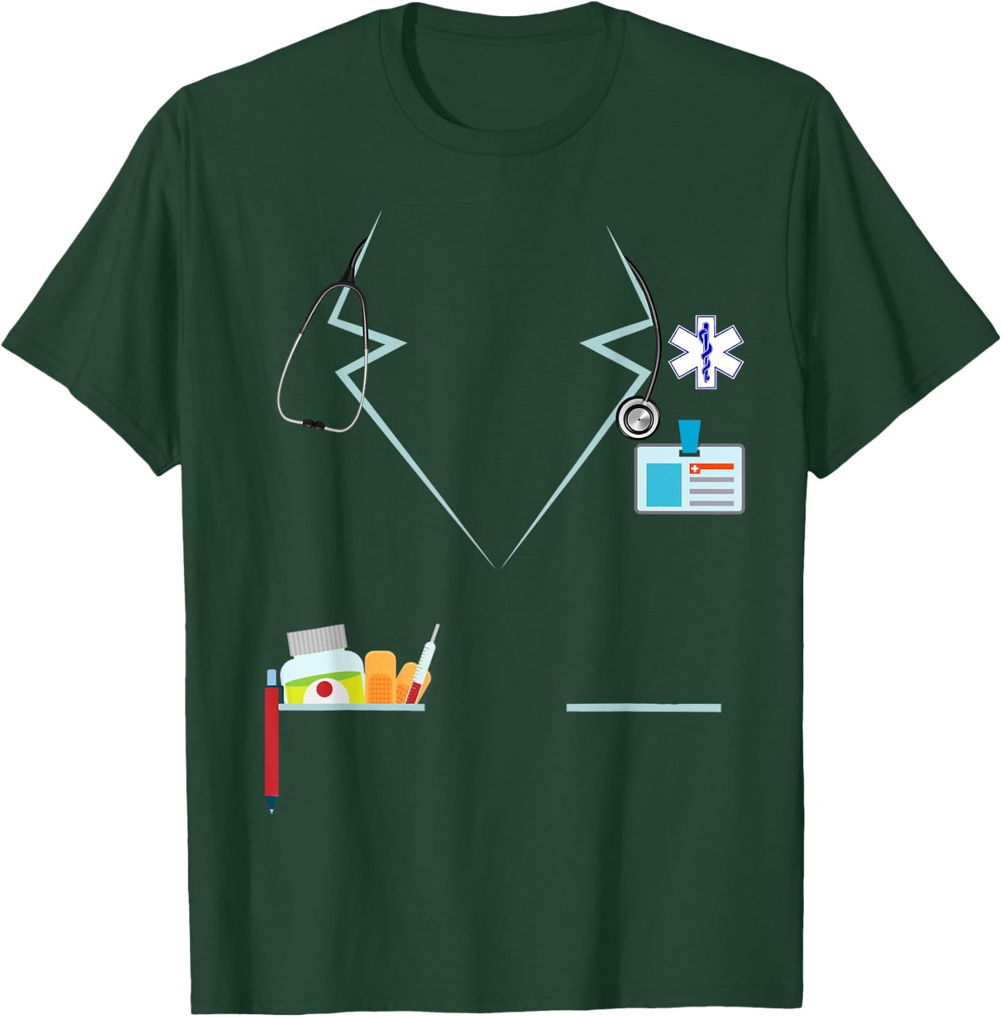 Nurse Costume Funny Lab Coat Uniform Men T-Shirt - T-Shirt | Forest