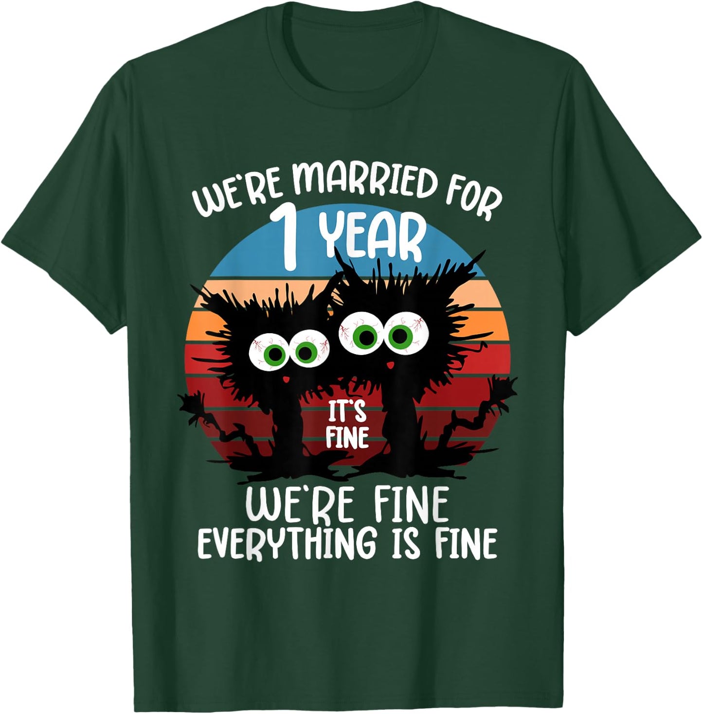Paper Wedding We're Married for 1 Year T-Shirt - T-Shirt | Forest