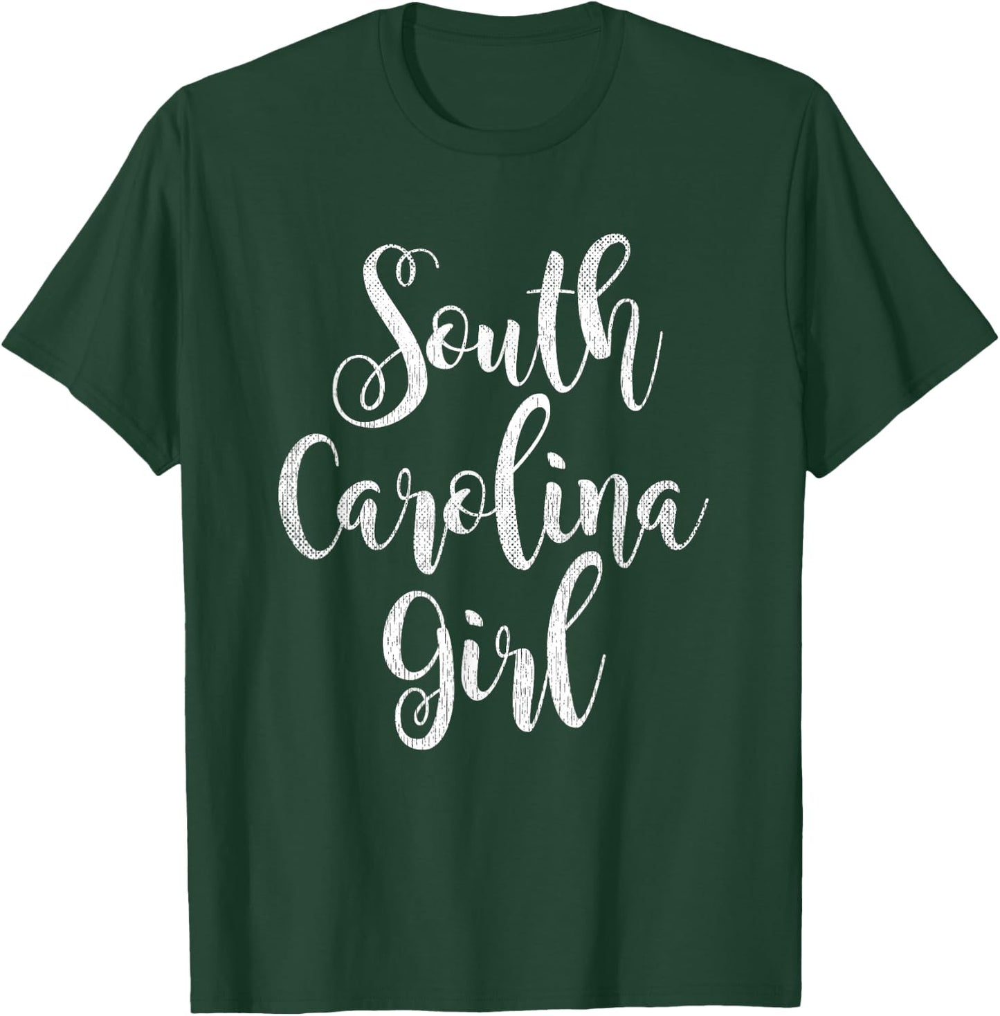 Distressed SC Women Cute South Carolina Girl T-Shirt - T-Shirt | Forest