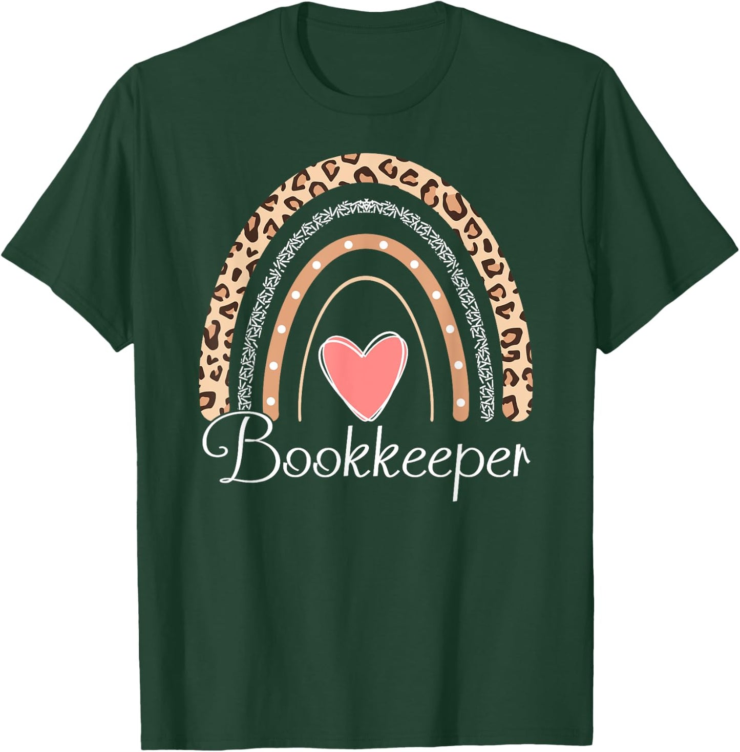 Bookkeeper Boho Rainbow Funny School Bookkeeper T-Shirt - T-Shirt | Forest