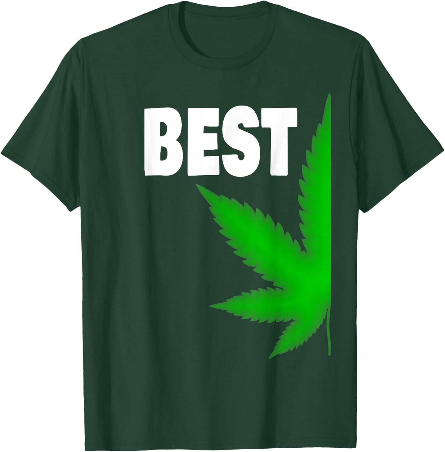 Couples Matching Best Buds BFF Marijuana Leaf Weed Gift Small T-Shirt - T-Shirt | Forest