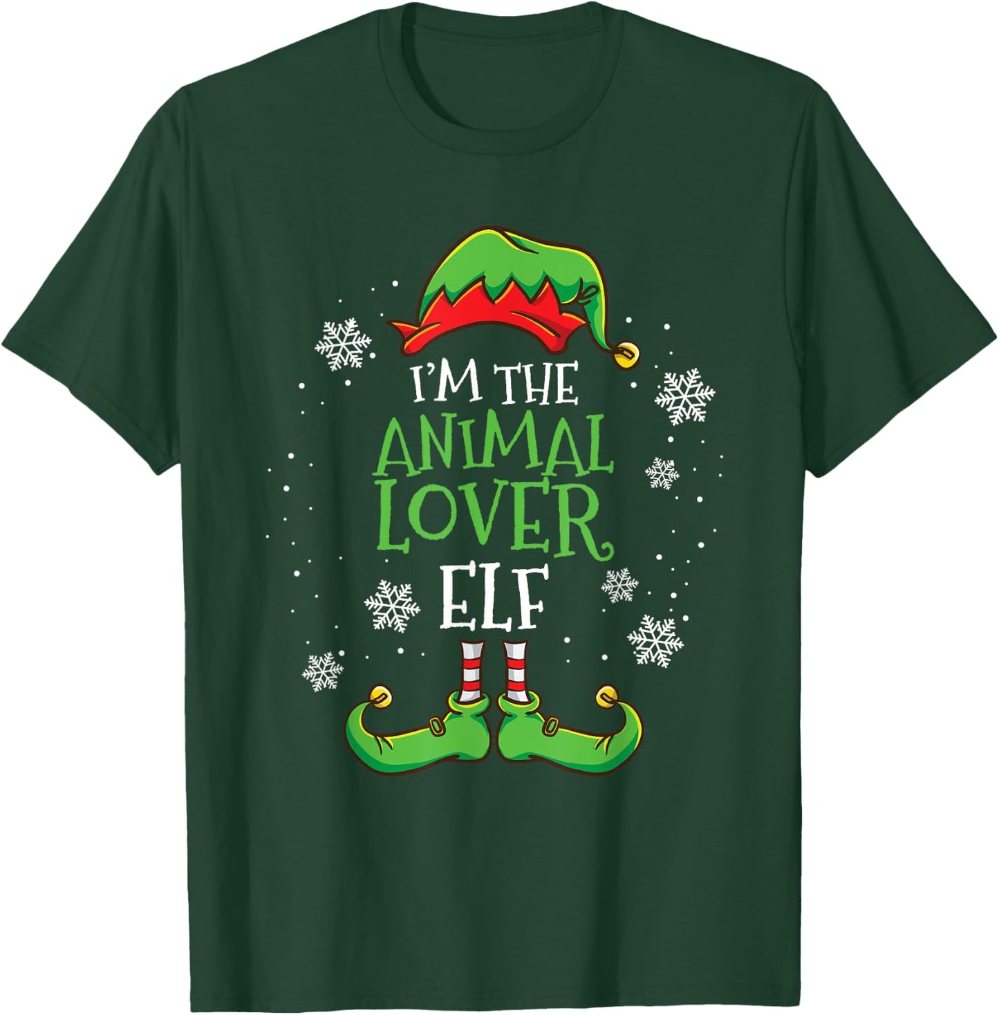 Im The Animal Lover Elf Christmas T-Shirt - T-Shirt | Forest