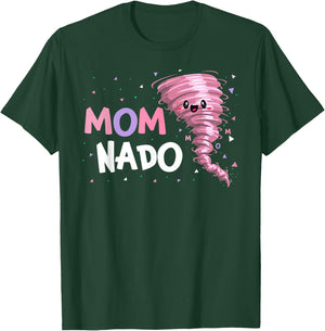 Mom Nado Tornado Birthday Party Decorations Pink Tornado T-Shirt - T-Shirt | Forest