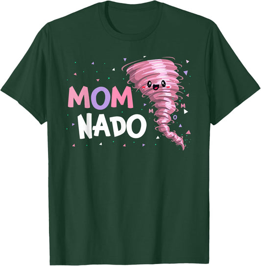 Mom Nado Tornado Birthday Party Decorations Pink Tornado T-Shirt - T-Shirt | Forest