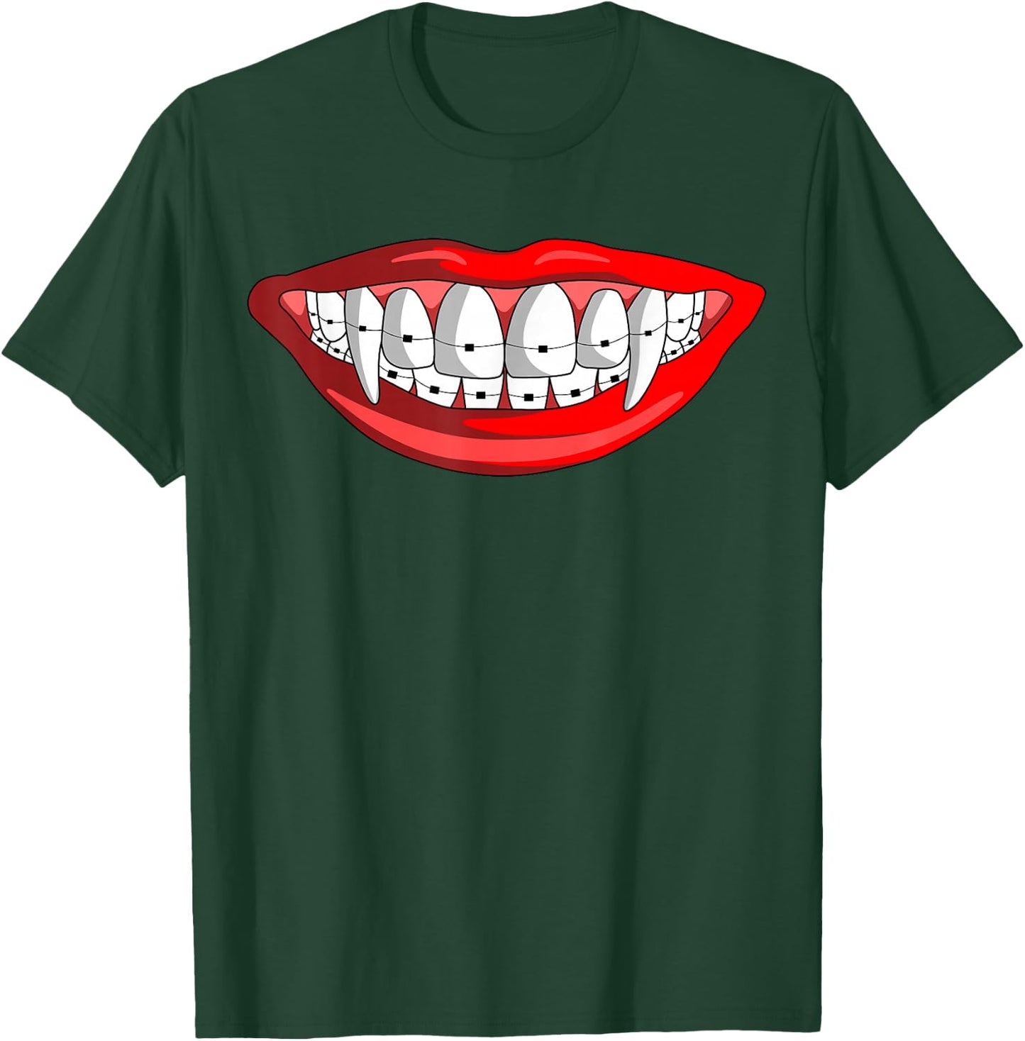 Orthodontist Dental Vampire Braces Teeth T-Shirt - T-Shirt | Forest