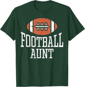 American Football Aunt Vintage Sports Gridiron Game Day T-Shirt - T-Shirt | Forest
