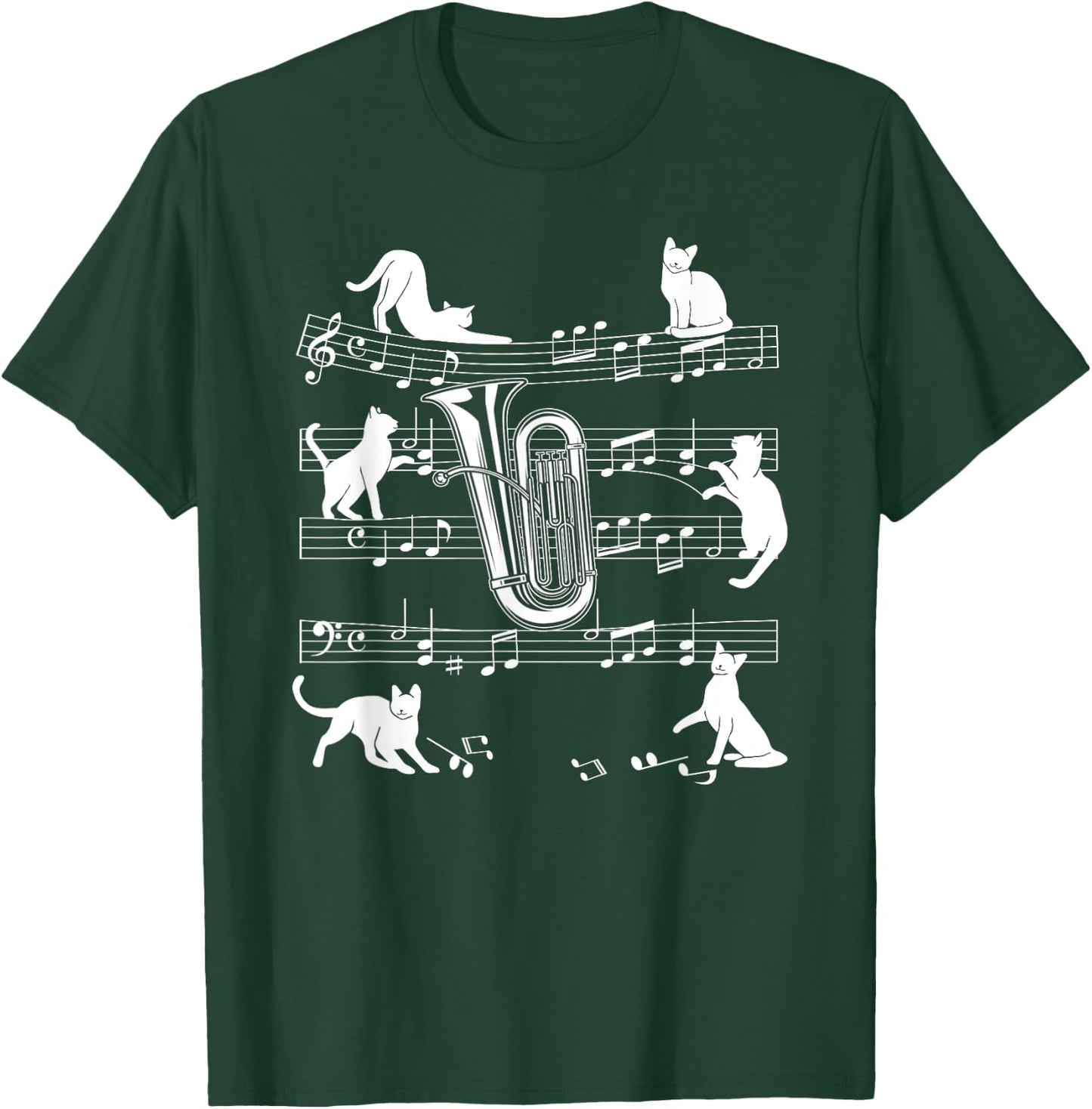 Tubist Cats for Cat loving Tuba player T-Shirt - T-Shirt | Forest