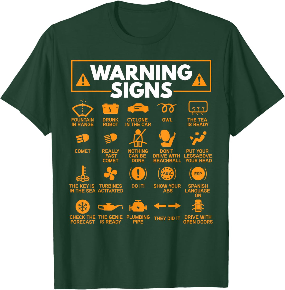 Warning Signs 101 Funny Car Mechanic Gift Gift Car Funny T-Shirt - T-Shirt | Forest