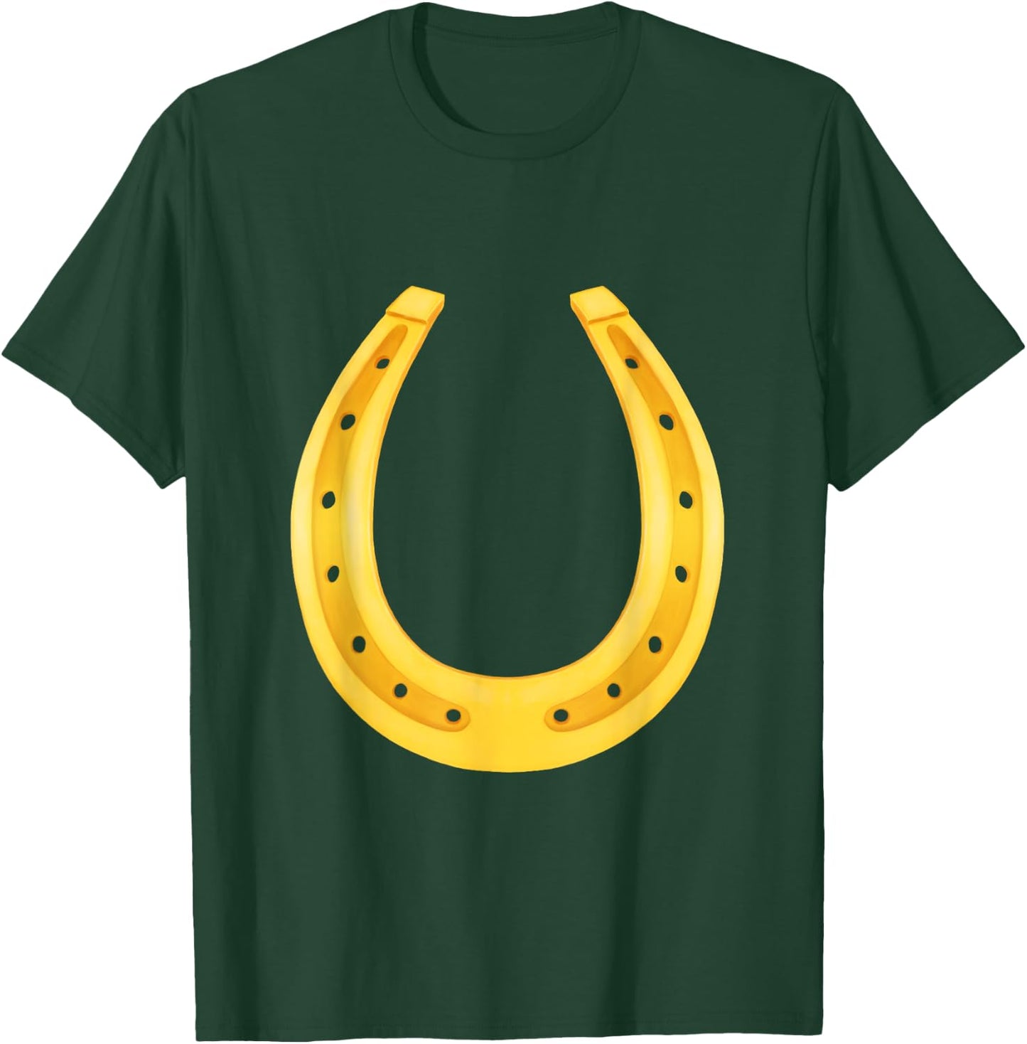 Lucky Golden Horseshoe Horse Shoe Good Luck St Patracks Day T-Shirt - T-Shirt | Forest