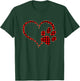 Red Plaid Dog Paw Print Heart Buffalo Matching Pajamas T-Shirt - T-Shirt | Forest