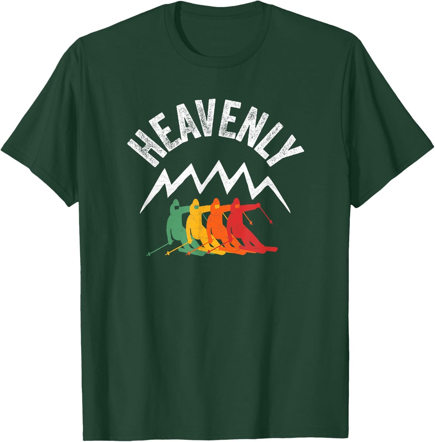 Ski Heavenly California Retro Skiing Lake Tahoe CA Skier T-Shirt - T-Shirt | Forest